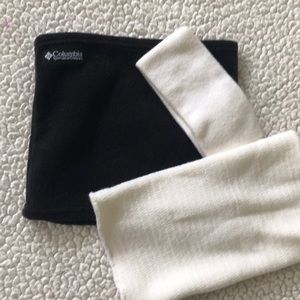 Assorted men’s neck warmers and head wraps.
